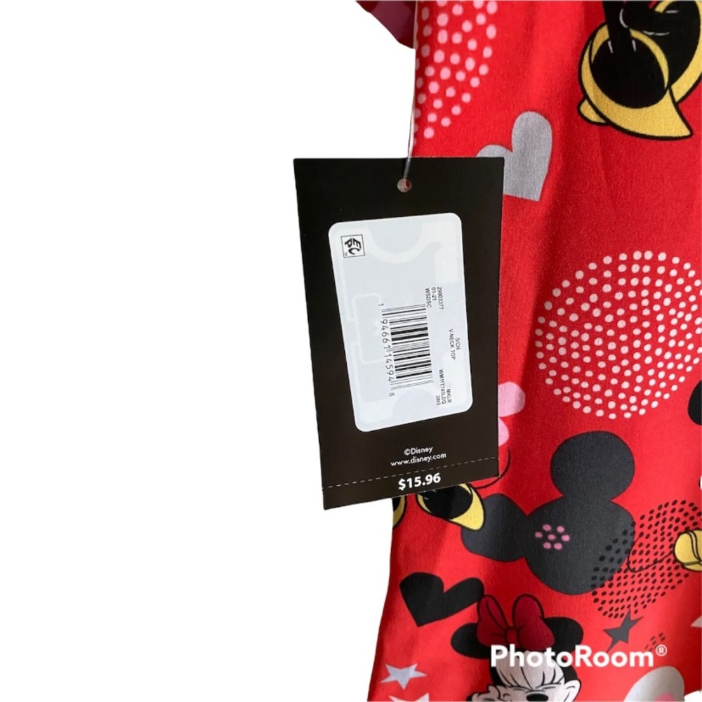 Valentine's Scrub V Neck Disney Top - Size Small Nurse Medical Dental Veterinary - Picture 9 of 9